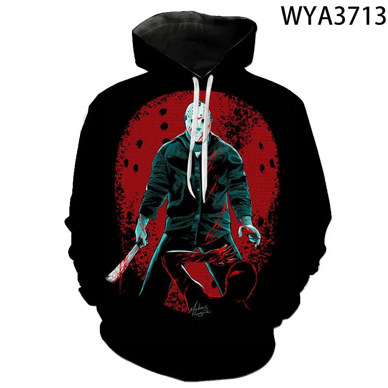 

Horror Movie Friday The 13th Women Hoodie Long Sleeve Casual Autumn Children Pullover 3D Printed Oversized Men Sweatshirts