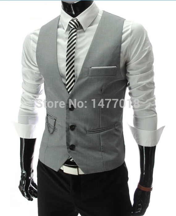 Collectie Jurk Vesten Voor Mannen Slim Fit Heren Pak Vest Mannelijk Gilet Homme Casual Mouwloze Formele Zakelijke jas | Мужская одежда