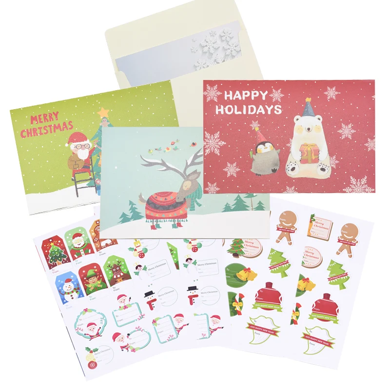 Креативные рождественские открытки с конвертом поздравительные Новогодний