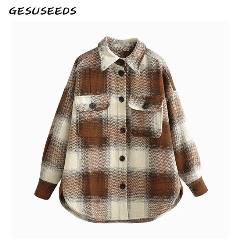 Блузка женская клетчатая в стиле бохо с длинным рукавом 2019|Блузки| |