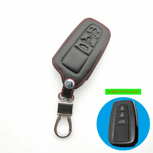 

Кожаный чехол для ключа для Toyota Camry ключ для Toyota Camry, Avalon, Corolla RAV4 CHR Land Cruiser Prado Prius Fob дистанционный чехол 2/3/4 кнопки 2017 2018 2019