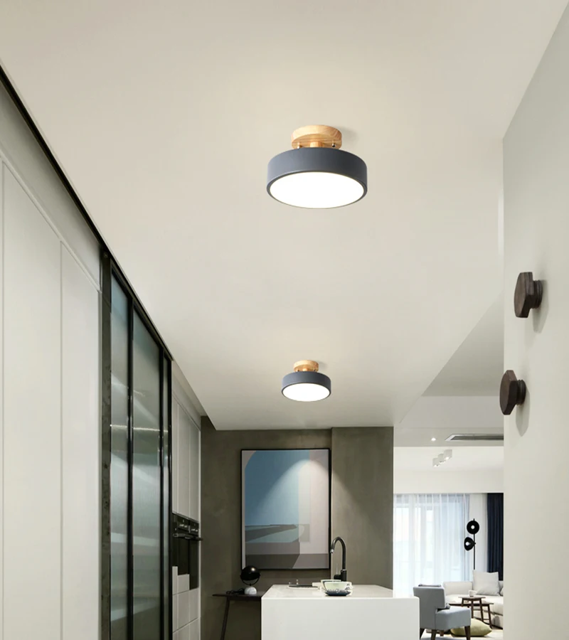 Lámpara de techo LED de estilo nórdico para sala de estar, iluminación simple para sala de estar, lámpara de estudio, iluminación para pasillo