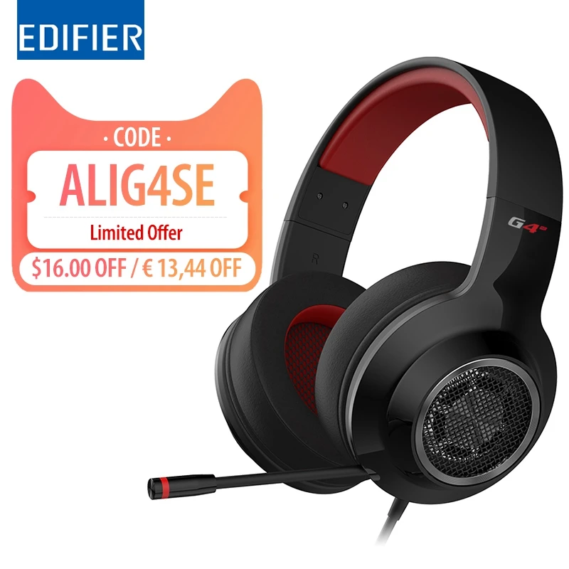 EDIFIER G4 SE 3,5 мм Gaming Headset 40 мм драйвер устройства L Тип штекер супер бас наушники с микрофоном для PUBG смартфонов PC Gamer