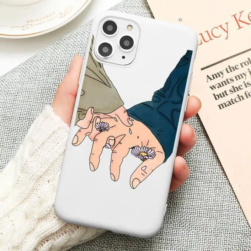 

Finger Art Aesthetic Hand Phone Case Candy Color for iPhone 11 12 mini pro XS MAX 8 7 6 6S Plus X 5S SE 2020 XR cover funda