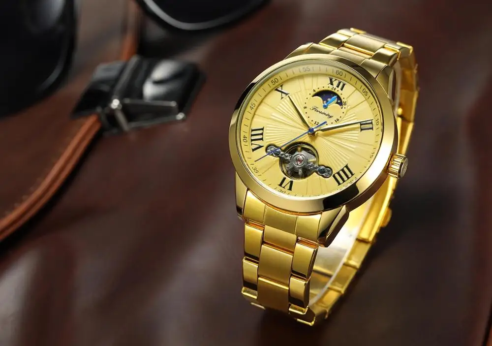 Часы наручные Forsining Мужские автоматические механические часы-скелетоны с