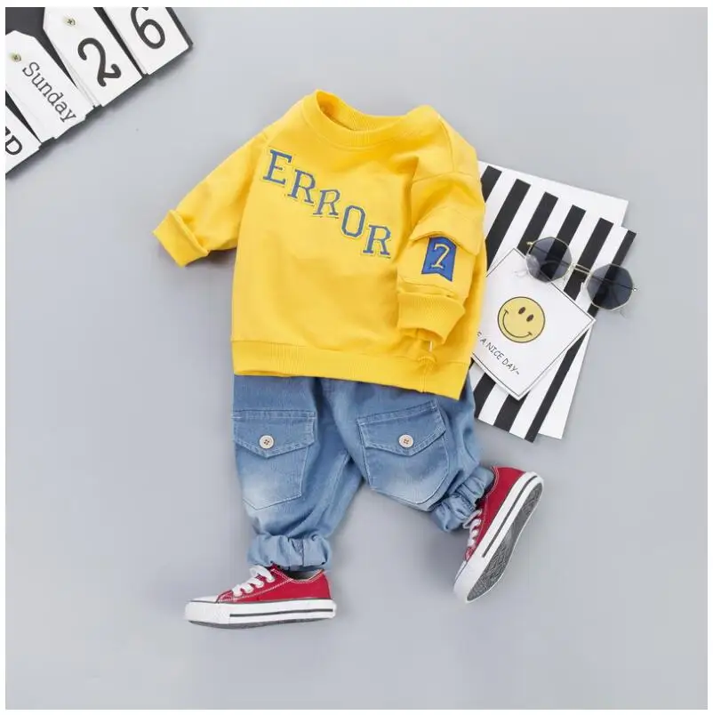 2019 Новые Осенние костюмы для малышей комплекты одежды маленьких мальчиков