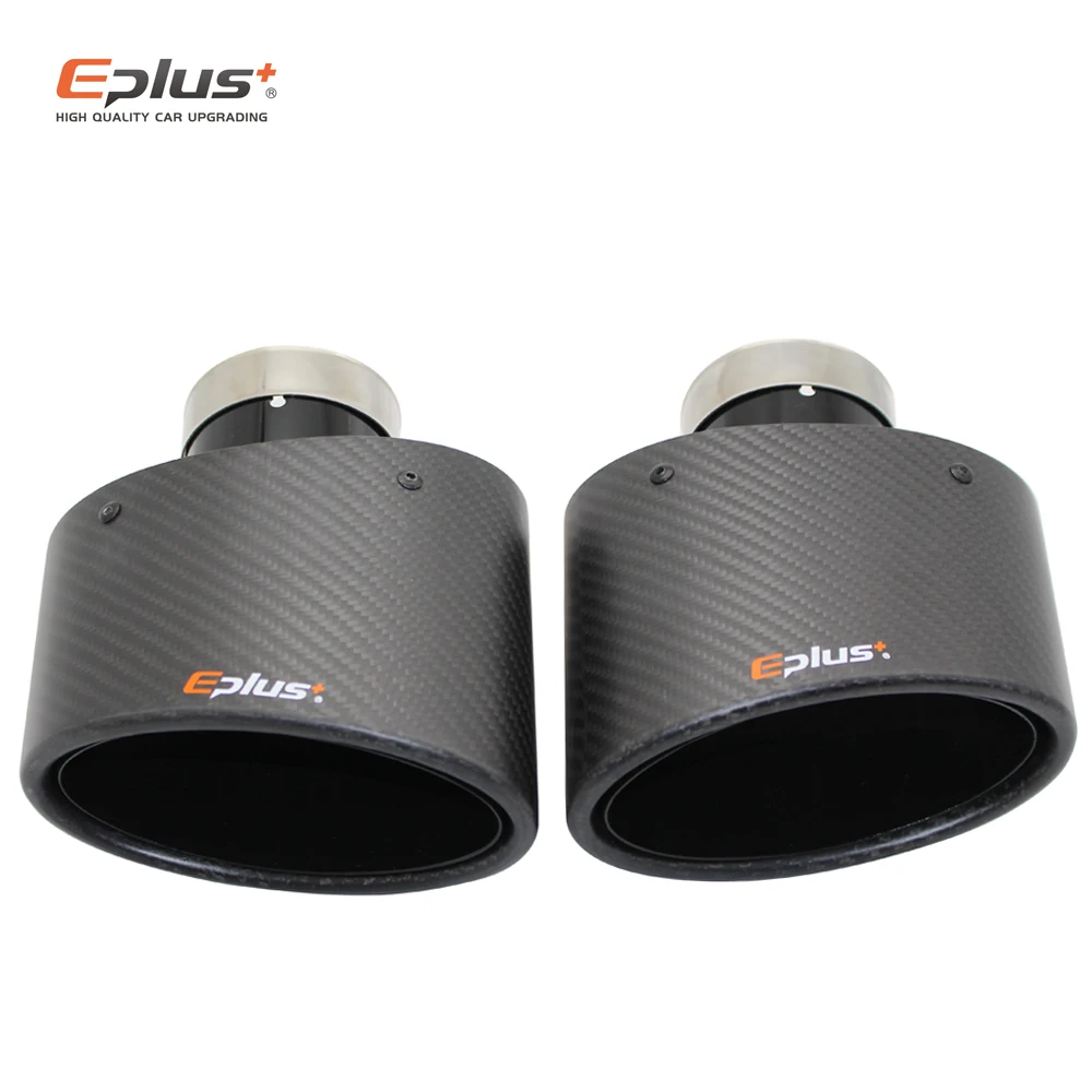 EPLUS матовый углеродное волокно автомобильный глушитель наконечник выхлопной