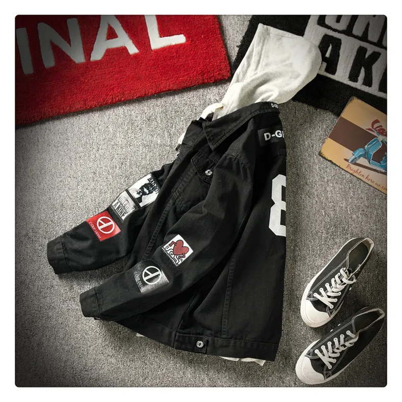 

Ybaby New spring and autumn jeans jacket men's jacket hip hop trend Street trendsetter jackets for men