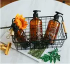 Дозатор для мыла в нордическом стиле, стеклянный диспенсер для шампуня и кондиционера, для ванны и душа, коричневый цвет