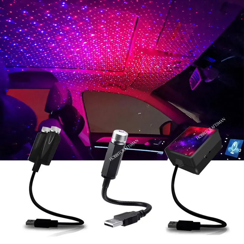 

Светодиодная атмосферная лампа для салона автомобиля, поворотный декоративный светильник на крышу с функцией проекции звезд, галактики, го...