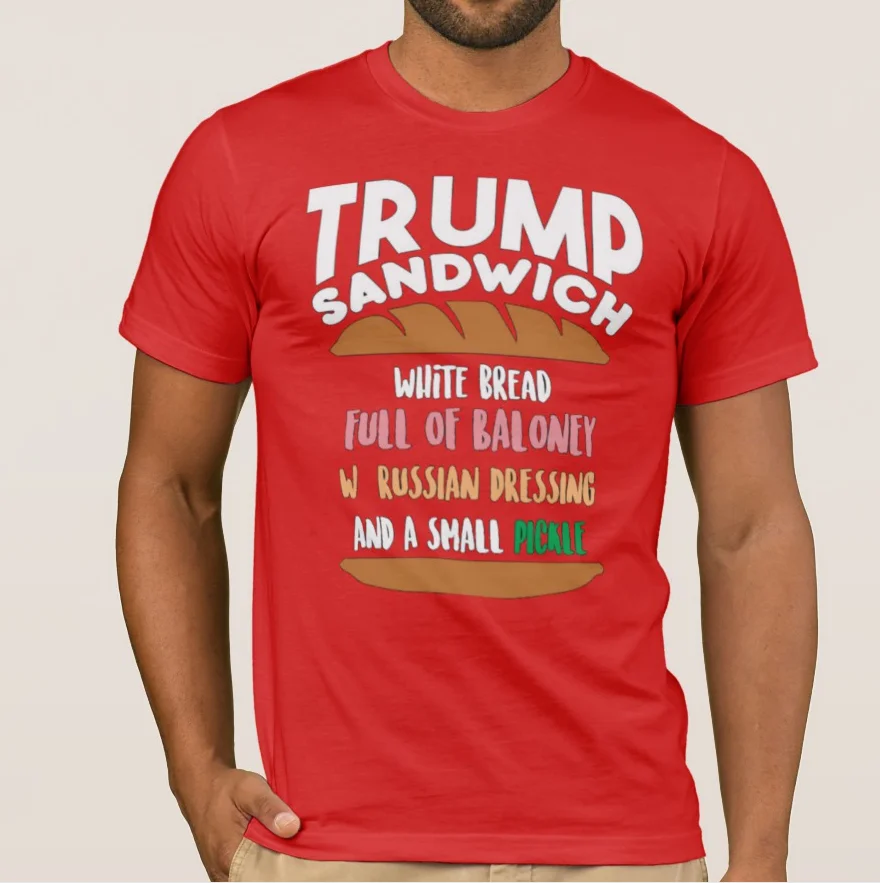 Мужская футболка с изображением белого хлеба Трампа|Мужские футболки| |
