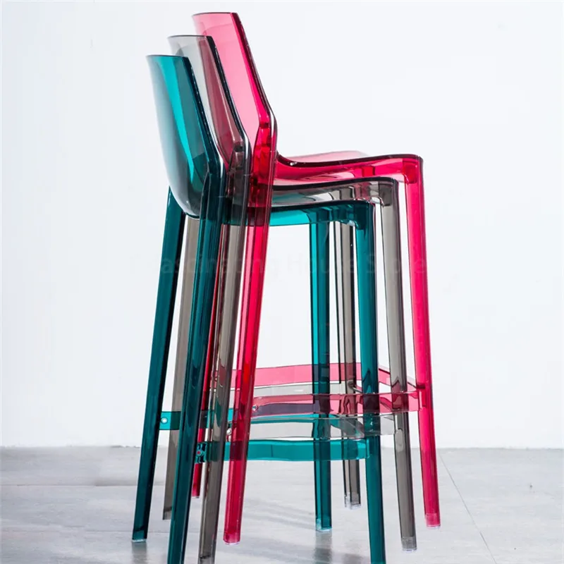 Современные искусственные стулья нордические высокие акриловые барные для кафе