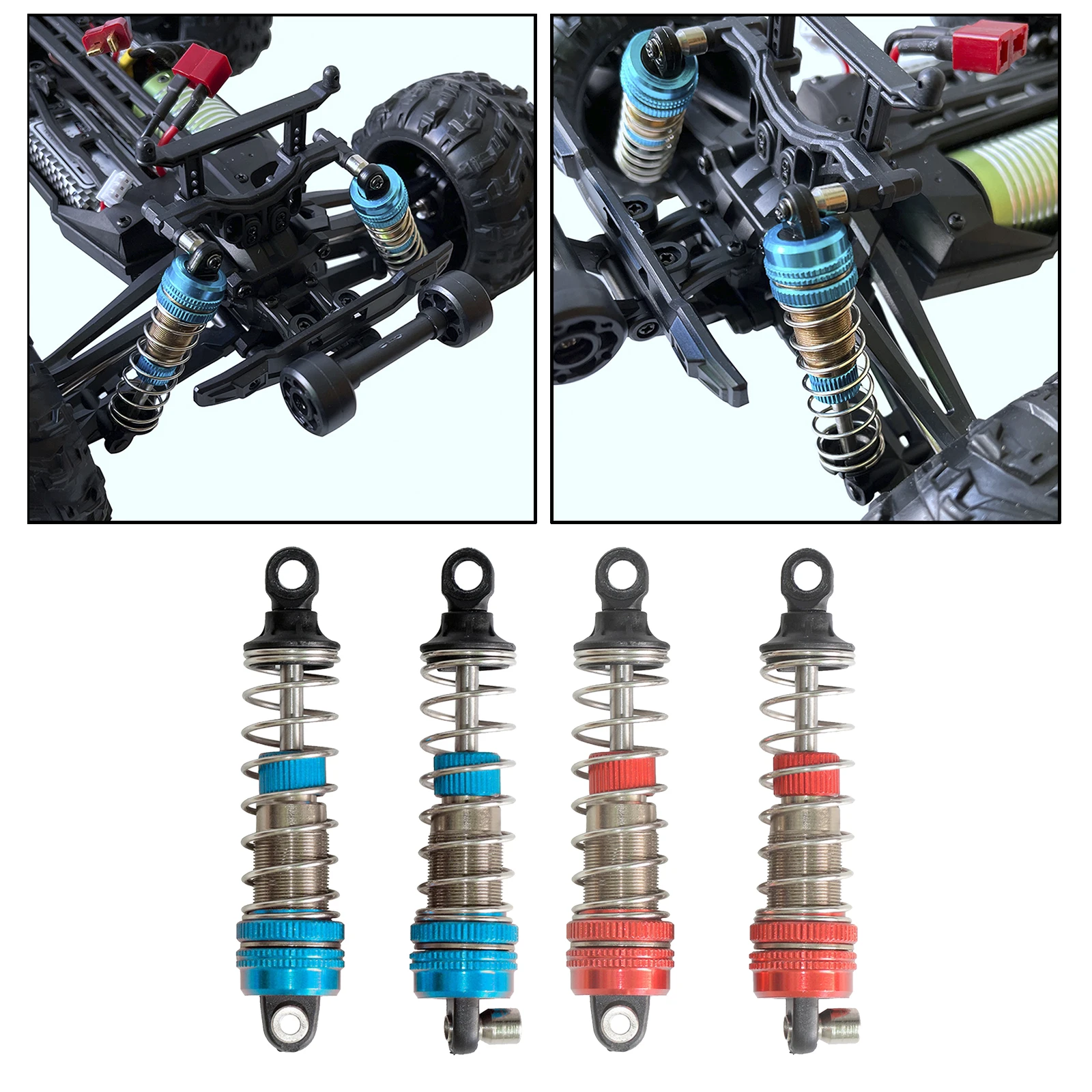 

2Pcs Metal Shock Absorbers For Xinlehong 1/16 RC 4WD Crawler Car Axial Parts