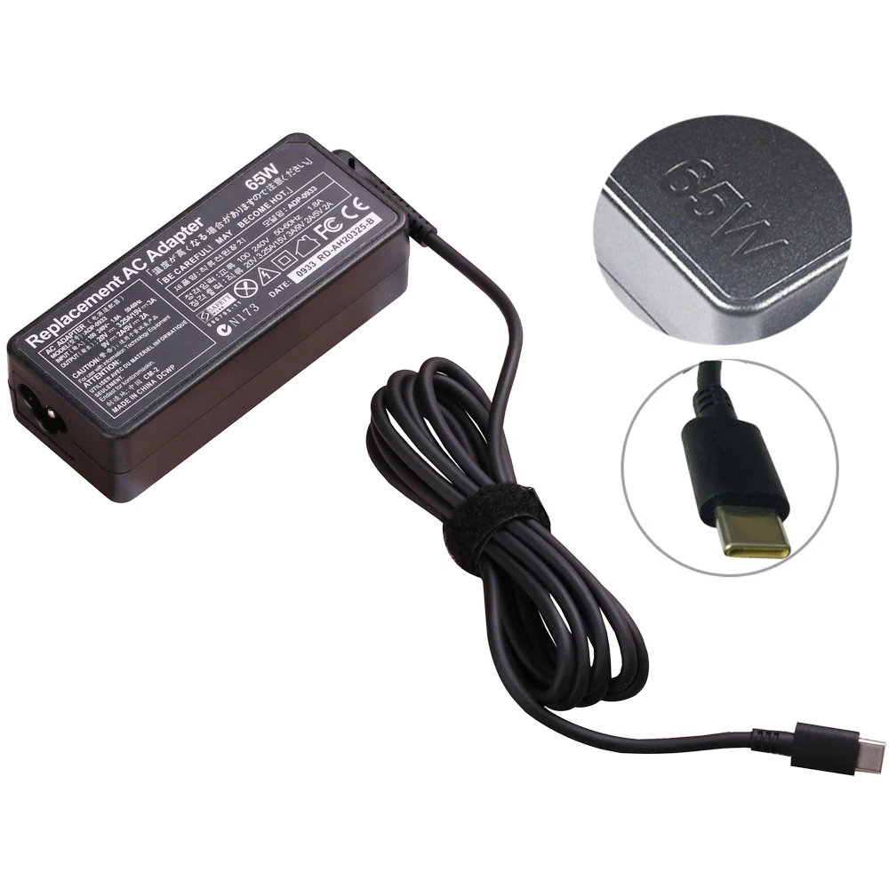 

45W 65W USB Type C Laptop Adapter Charger For Asus Lenovo ThinkPad 20V 3.25A 15V 3A 9V 3A 12V 3A 5V 2A 19.5V 2.31A Power Adapter