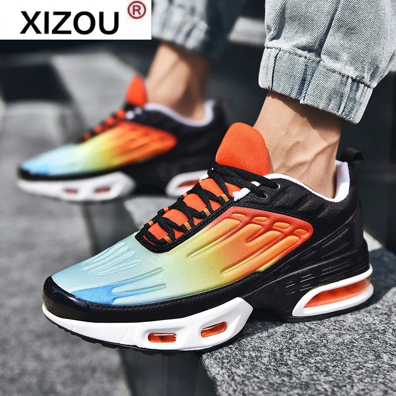 

XIZOU Air Cushion Running Shoes 46 Light Fashion Breathable Sneakers 45 Large Size Outdoor Gym Jogging Casual Men's Sports Shoes