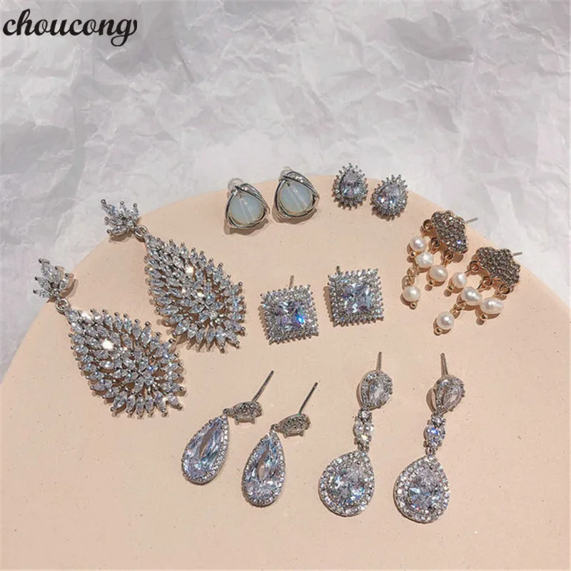 

Женские серьги-подвески из серебра 925 пробы, с фианитом