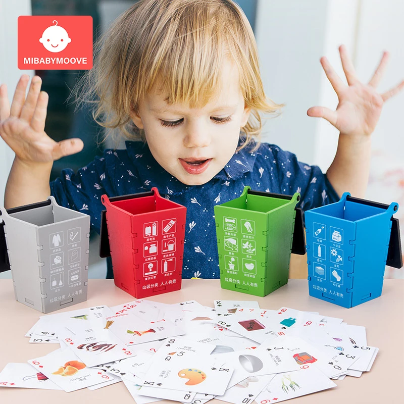 Деревянная классификация мусора Детские Обучающие Игрушки для раннего развития