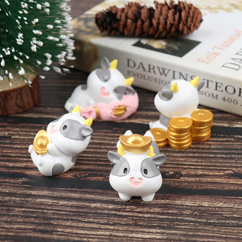 4 шт./лот DIY милые мини животные молочные коровы Ox миниатюрные садовые
