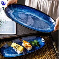 large kiln baked ceramic fish plate oval plate sushi plate western plate dan shaped plate hotel restaurant commercial dish