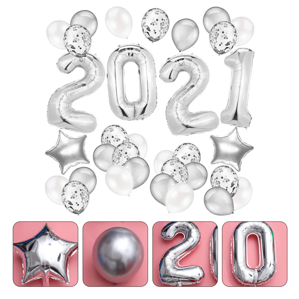 

1 Set of Balloon Decorative Practical Creative Novel 2021 Balloon Party Balloon Layout Supplies for Mall Home Shop