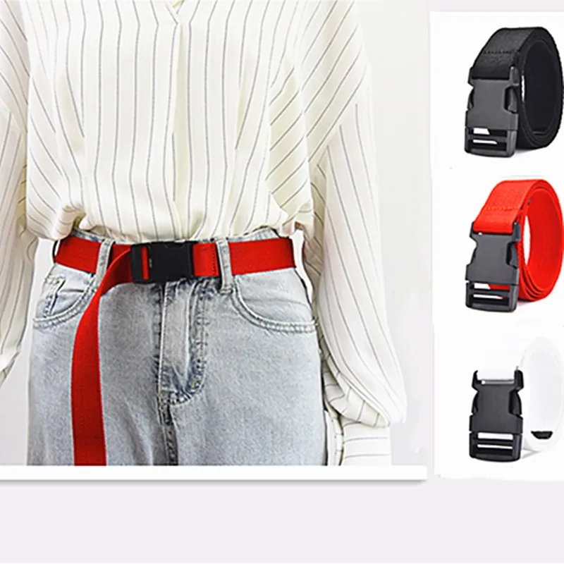 Ремень поясной брезентовый черный однотонный женский|Женские ремни| |