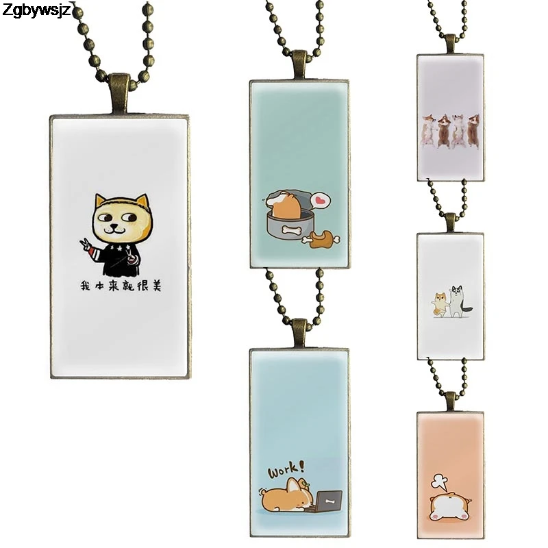 Футболка с забавным мультипликационным принтом вельш корги пемброк ожерелье