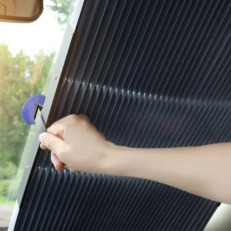 

Universal Retractable Car Windshield Sun Shade Easy to Install Use Keep Vehicle Cool Summer UV Protection Automobile