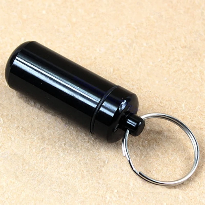 

6xSmall Pill Tablet Storage Box Bottle Container Keychain Waterproof