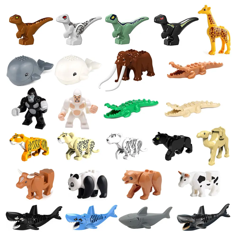 

Friends Building Blocks Animal DIY Big Size Accessories Figures Shark Elephant Compatible with All Big Size Kids Toys