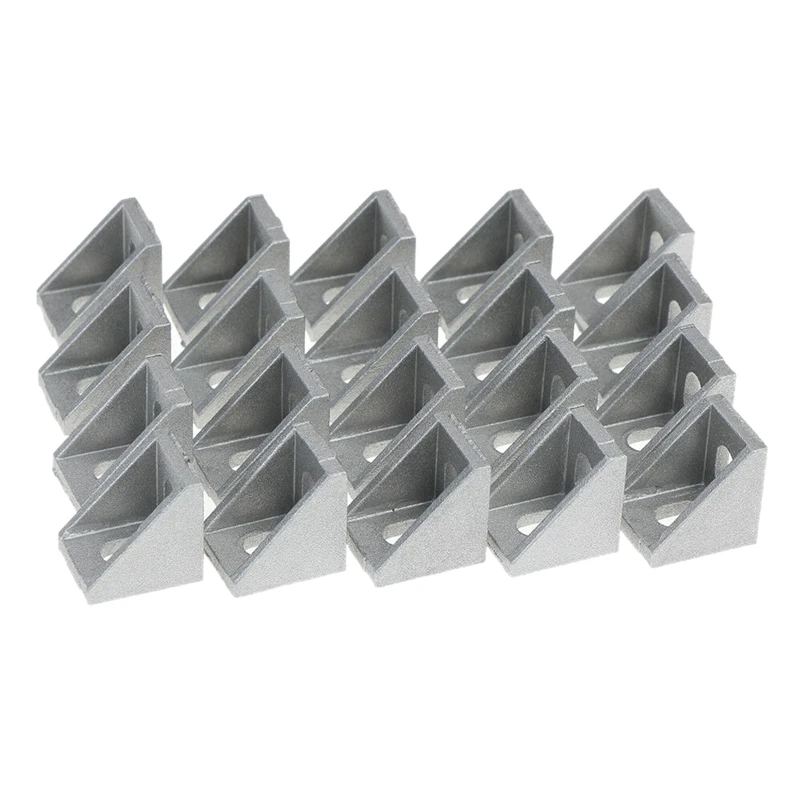 

ABSF 20Pcs 2020 Corner Fitting Angle Aluminum 20 X 20 L Connector Bracket Fastener Match Use 2020 Industrial Aluminum Profile