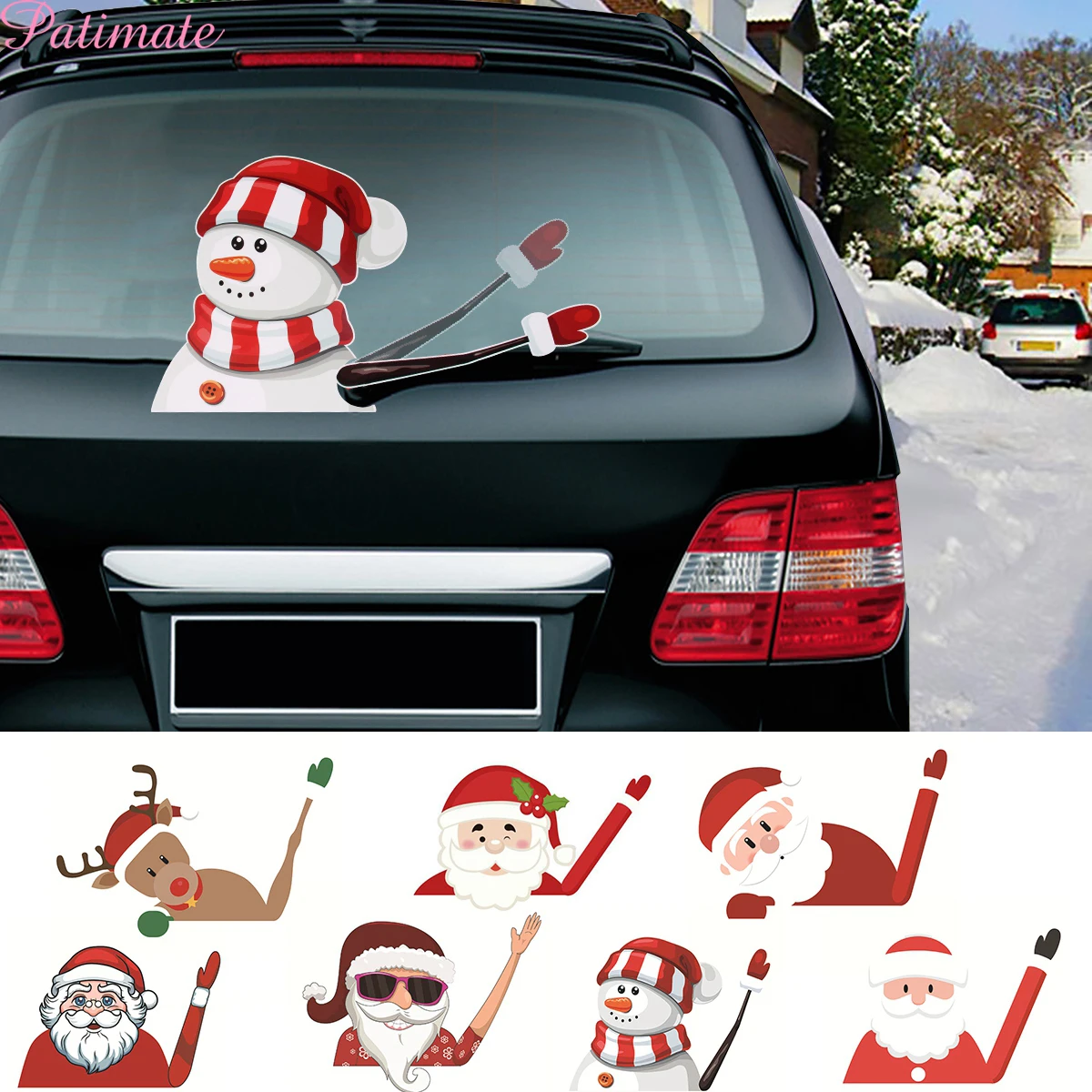 Рождественская наклейка на автомобиль Санта Клаус Рождественское украшение для