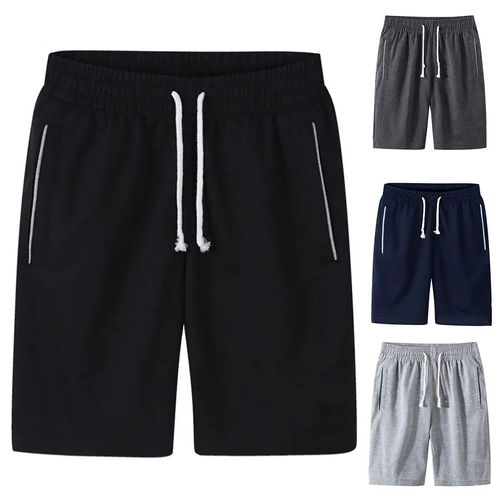 

2020 Summer Men's Fashion Sports Jogging Men Plus Size Solid Color Drawstring Shorts Fitness Fifth Pants for men