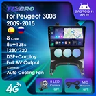 Автомобильный радиоприемник 2DIN Android11 для Peugeot 3008 2009-2015 8G + 128G 1280*720, стереоприемник, GPS-навигация, автомобильное радио, Bluetooth плеер