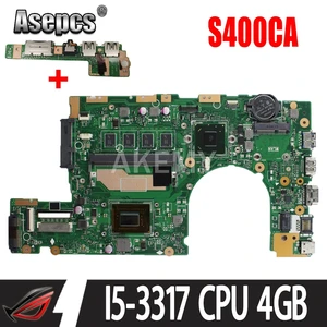 S400CA motherboard REV3.1 For ASUS S400CA I5 -3317 CPU 4GB RAM Laptop motherboard S500C S400C S500CA Notebook mainboard