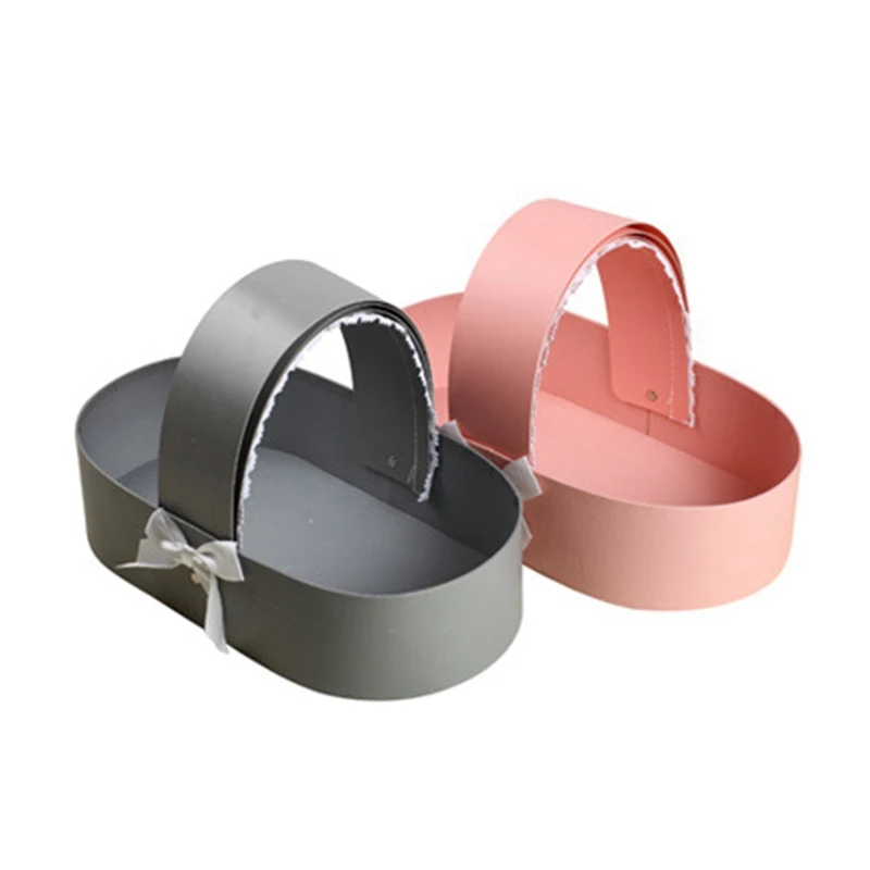 

2 Pcs Cradle Flower Box Rose Flower Arrangement Basket Gift Boxes Wedding Home Decor Gray & White