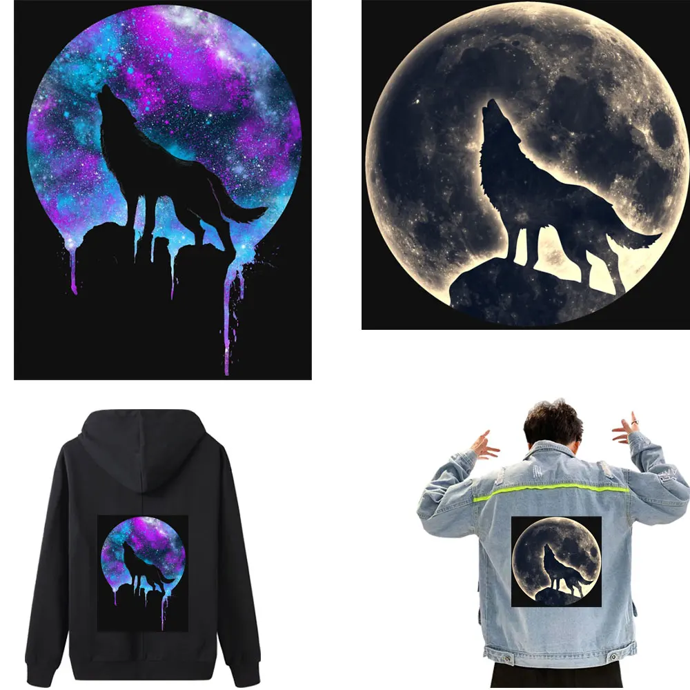

Cool Wolf Iron Patches For Clothes Heat Transfer Vinyl DIY Applique T-Shirt Jacket Patches Animal Thermal Sticker Strips Clothes