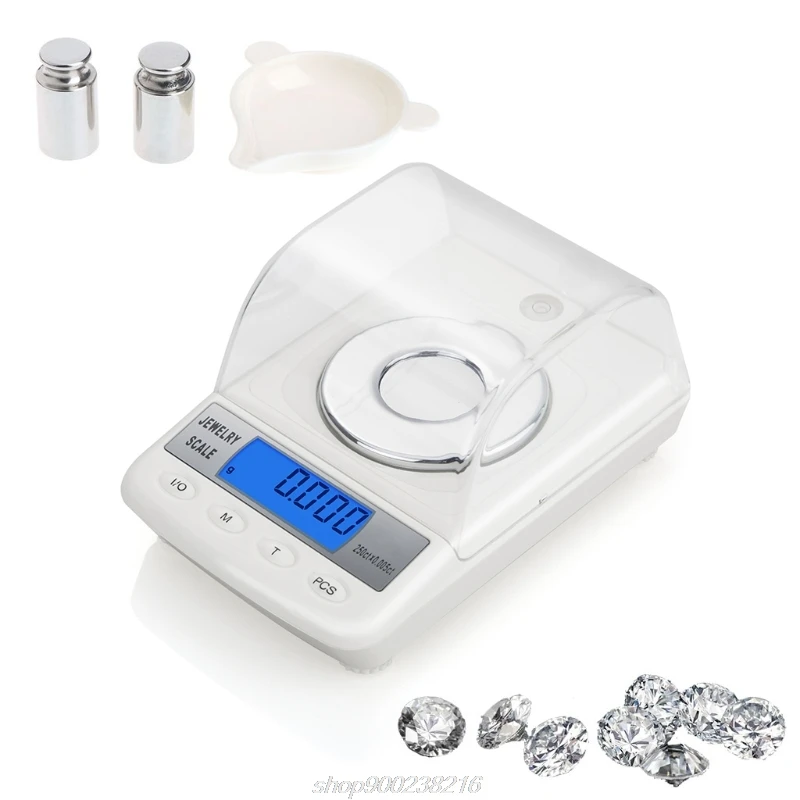 

High Accuracy 0.001g 50g Digital Jewelry Scale Powder LCD Electronic Carat Scale M09 21 Dropshipping