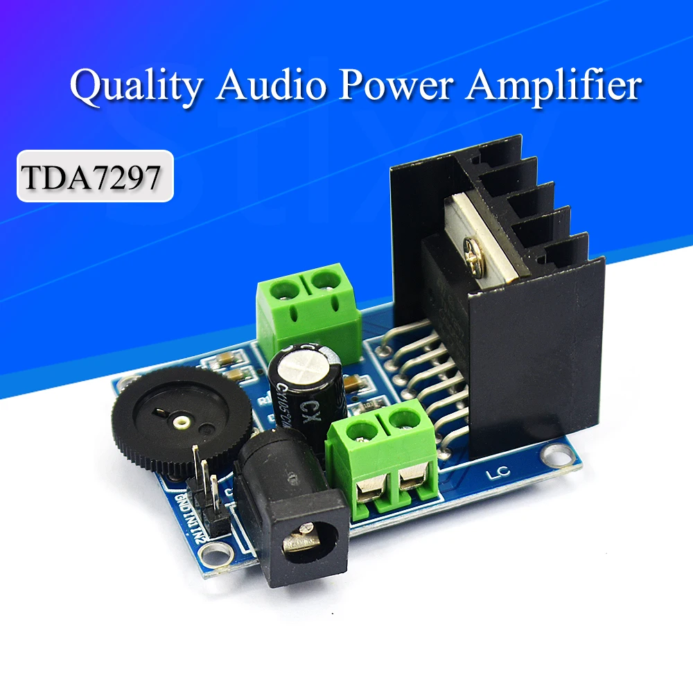 

TDA7297 Amplifier Board 15W+15W 2.0 Channel DC 6-18V Audio Power AMP with Volume Control Sound Board for Speakers