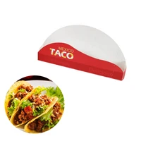 100pcs taco holders mexican food paper box pizza tool hot dog holder stand restaurant taco packaging box