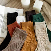 new harajuku retro women cotton cashmere wool winter long socks casual thick warm lady girls gift school christmas socks