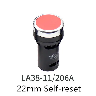 Red 22 мм экономичный LA38-11/206A кнопочный переключатель аварийной остановки нормальный открытый+ нормальный закрыть - Color: Red
