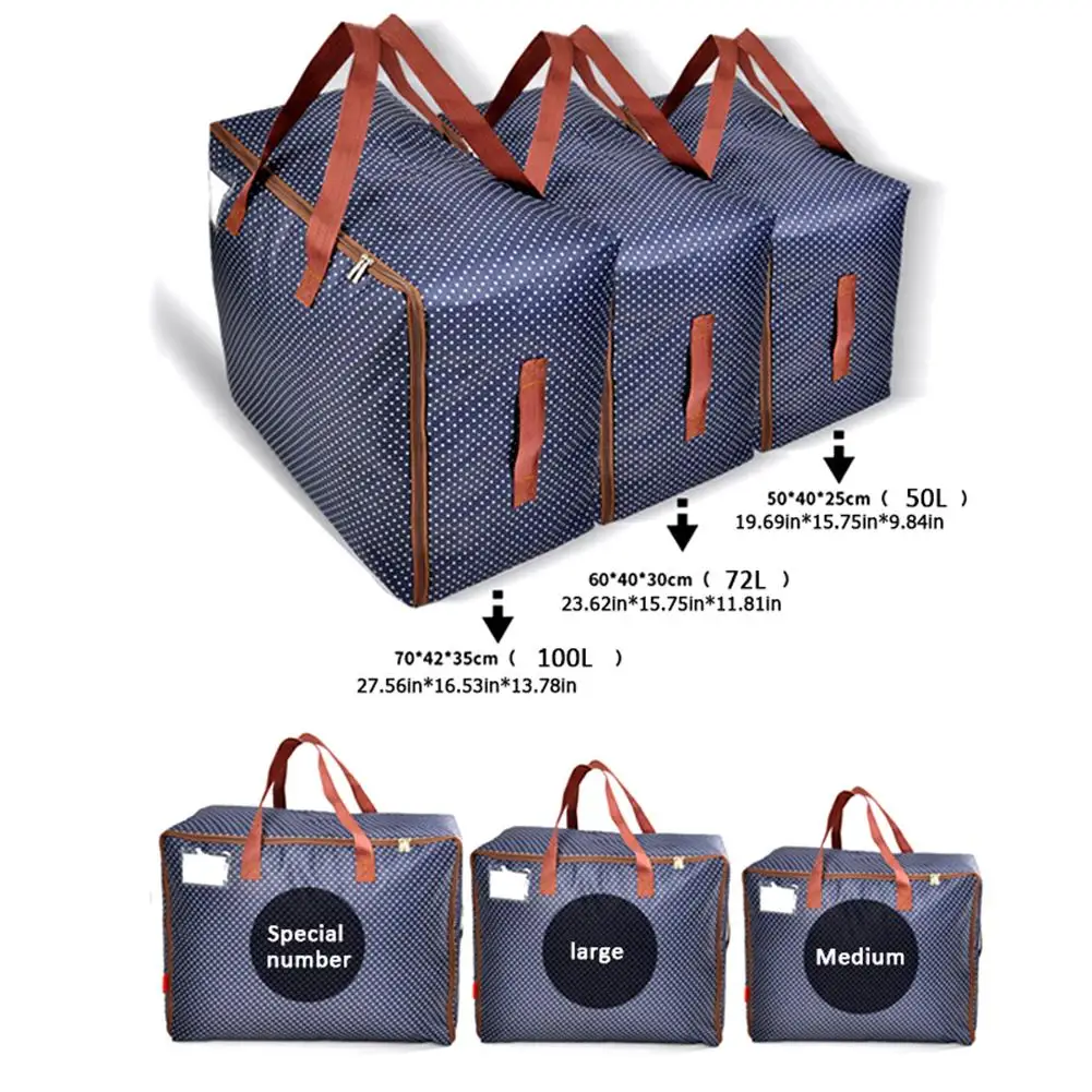 Super Large-capacity Storage Bag 100L/72L/50L Clothing Bedding Under-bed Moisture-proof Waterproof Travel | Дом и сад