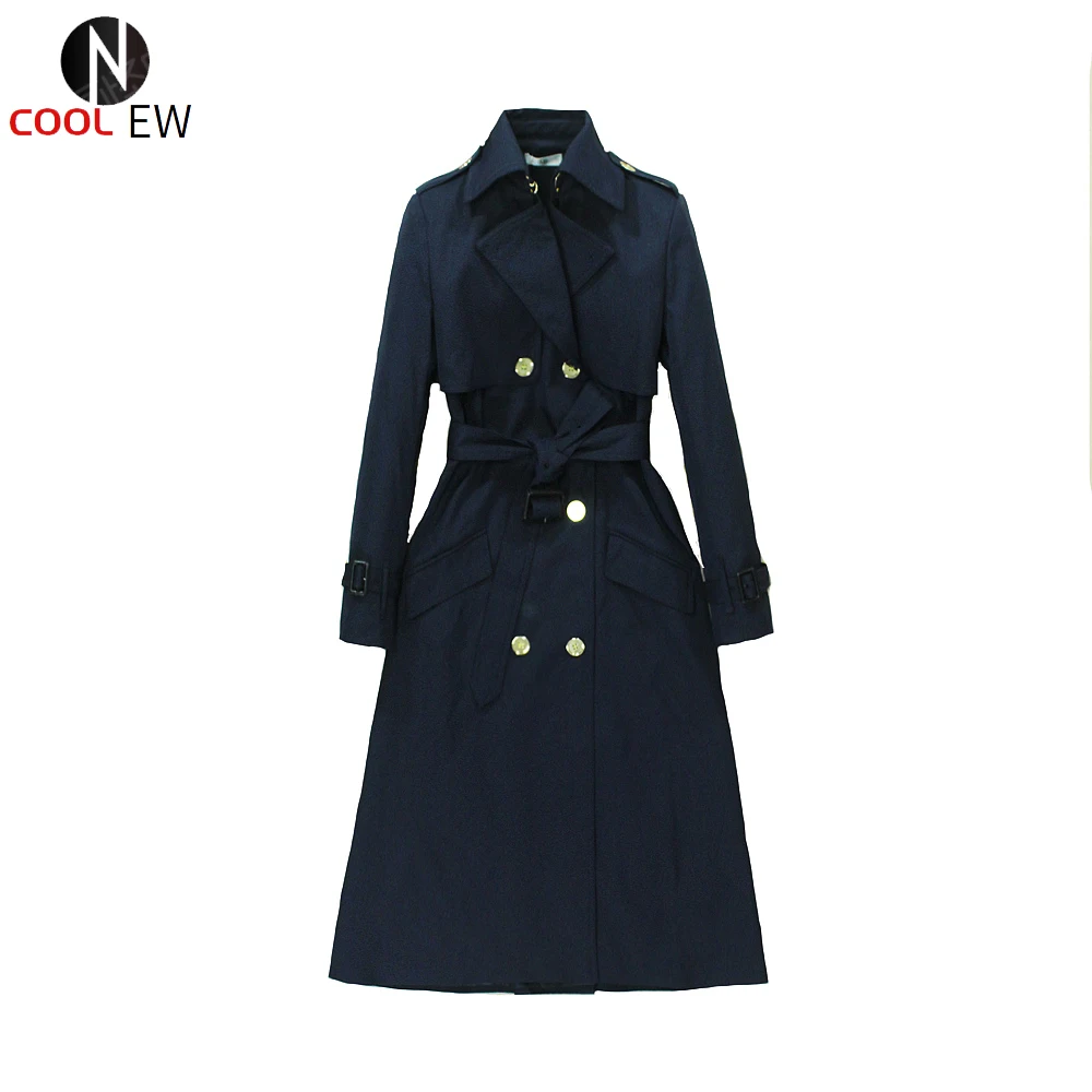

Long trench coat women over the knee mid-length Spring 2021 classic women's coat