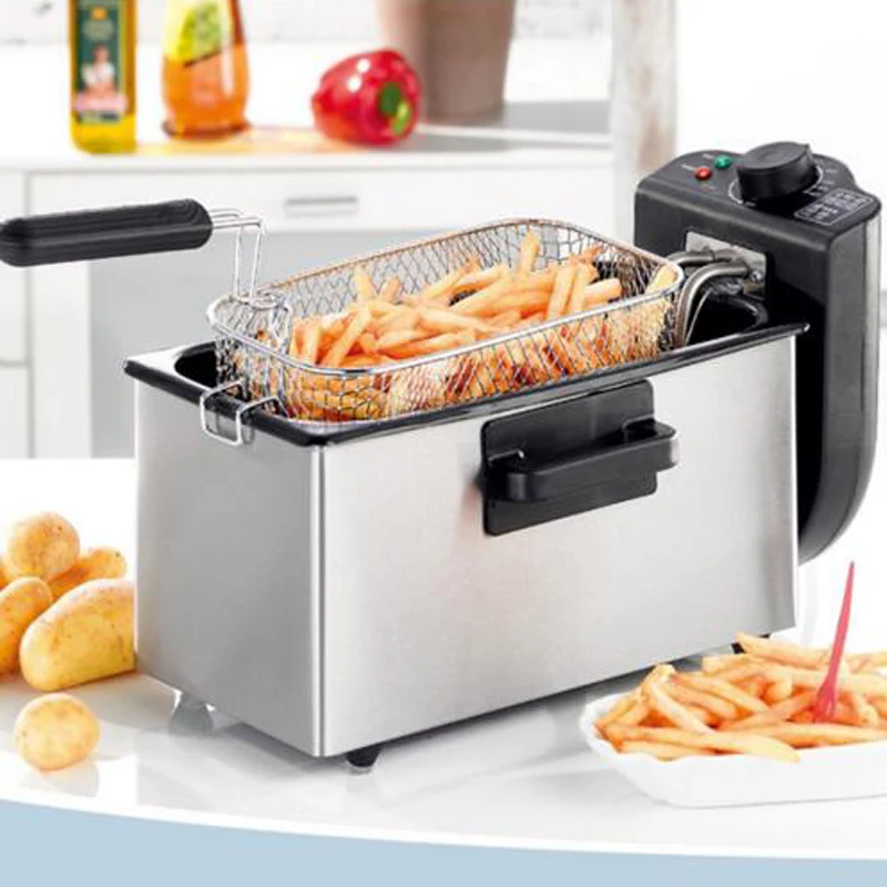 Multifunctional 3L Fryer Smokeless Deep-Fryer French Fries Grill Fried Household 2000W Electric Single Chicken Frying Machine