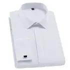 Рубашка мужская под смокинг, роскошная формальная деловая белая классическая, с длинным рукавом и французскими запонками, с манжетами на пуговицах, для вечевечерние, 4XL