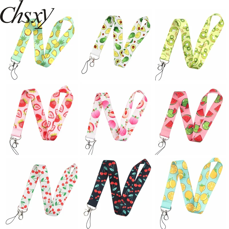 Модный брелок для ключей с фруктами шнурок арбуз лимон ID-карта ремешок телефона