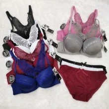 Ensemble de soutien gorge Push Up en dentelle, sous vêtements pour femmes, Sexy, Lingerie, bretelles ajustées, bonnet complet, brassière à armatures, Floral, Bralette  (4)