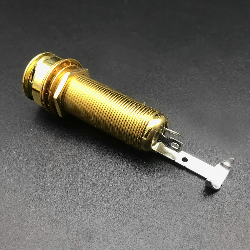 Гитарный звукосниматель Endpin Jack штепсельные розетки для гитары 3 зубец хромированная Резьбовая Cycinder длинная Гитара Бас выход Джек Горячий
