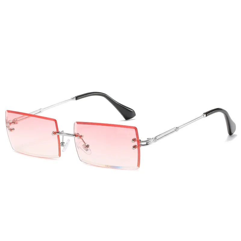 

Fashion rimless sunglasses ladies fashion small rectangle sunglasses travel style UV400 shaded men and women glasses
