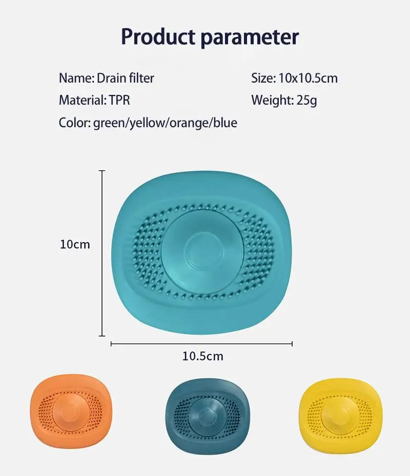 

Silicone Sink Drain Strainer Hair Catchers Rubber Shower Bathtub Floor Filter Water Stopper Bathroom Accessories Deodorant Plug